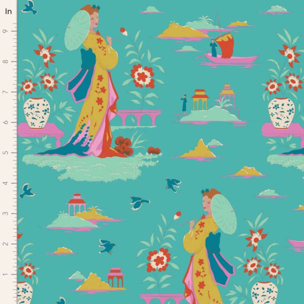 Tilda Bloomsville Garden Vista - Turquoise - 100515