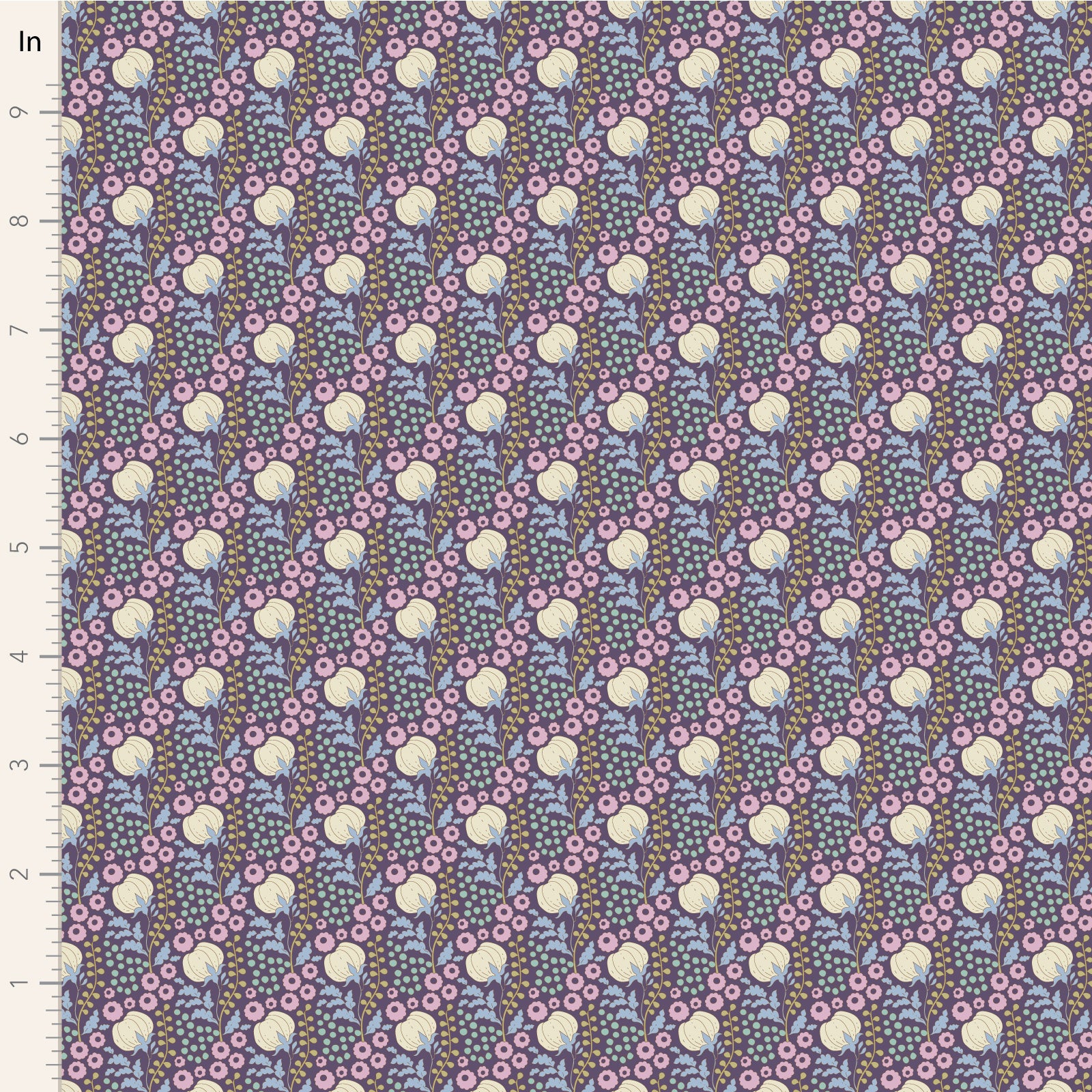 Tilda Sanctuary - Cottonfield - Eggplant - 100574