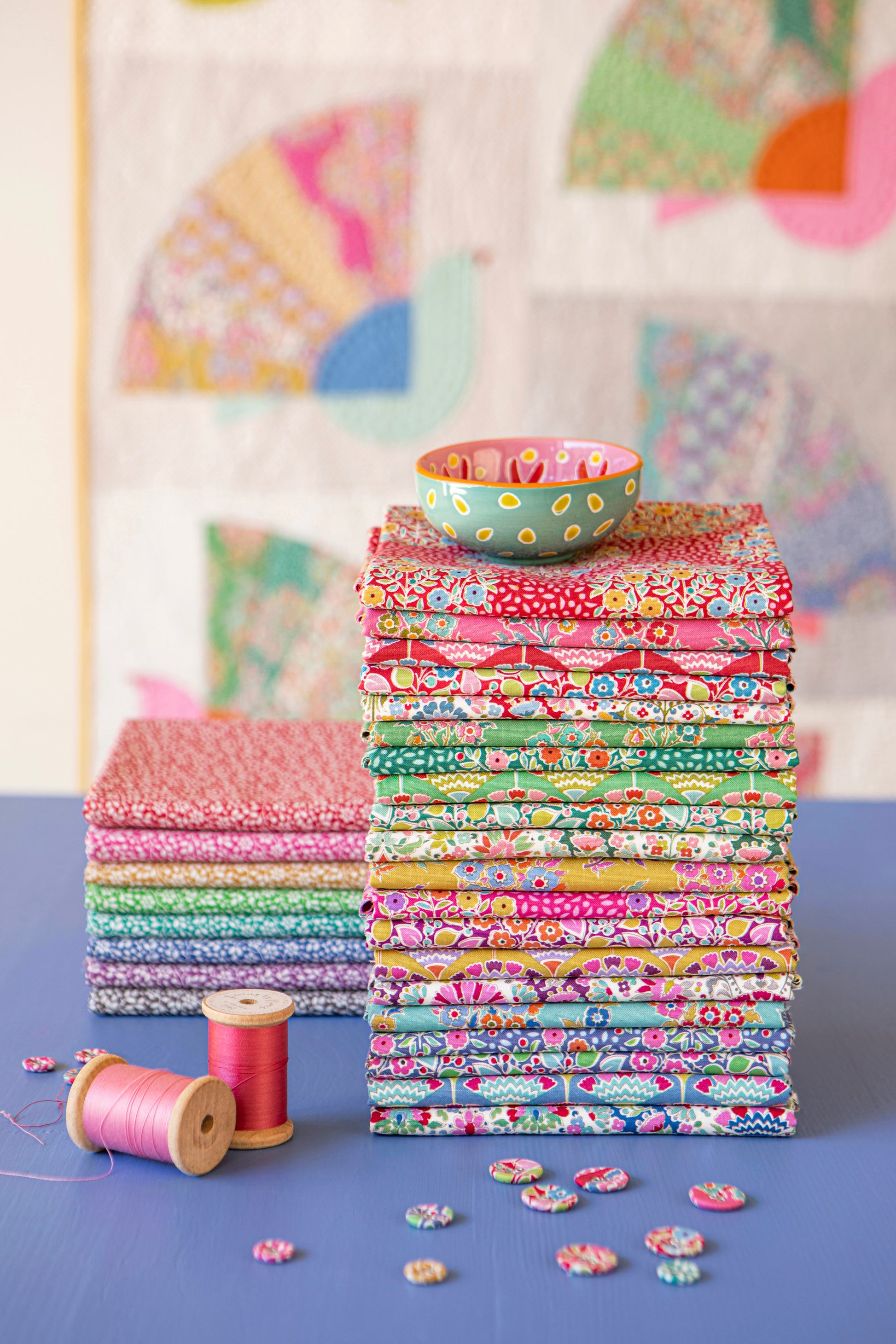 Tilda Pie in the Sky Tassleflower - RED  Yardage 100495