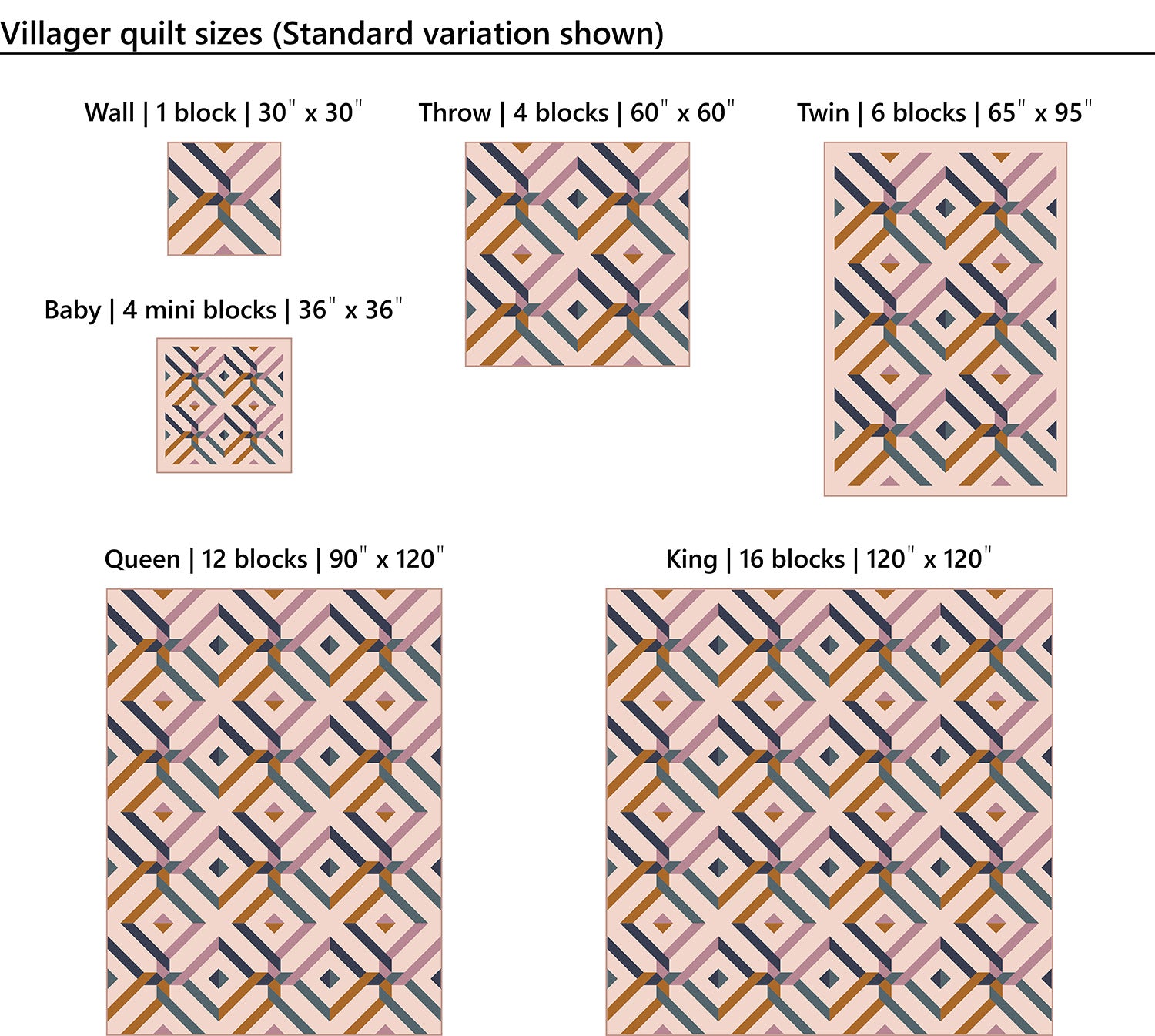 Villager Quilt Pattern by Eudaimonia Studio - Digital Download Only