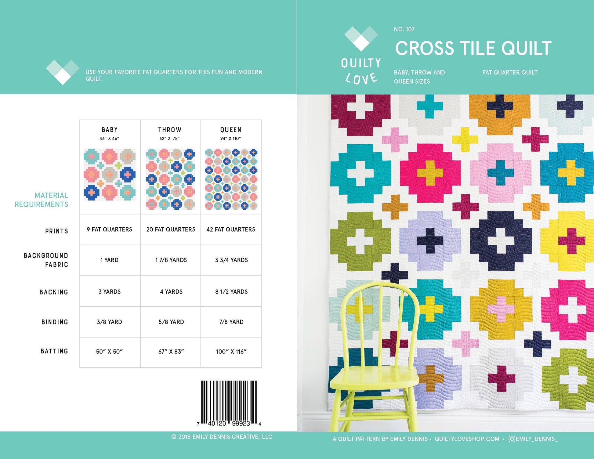 Quilty Love - Cross Tile PAPER Quilt Pattern