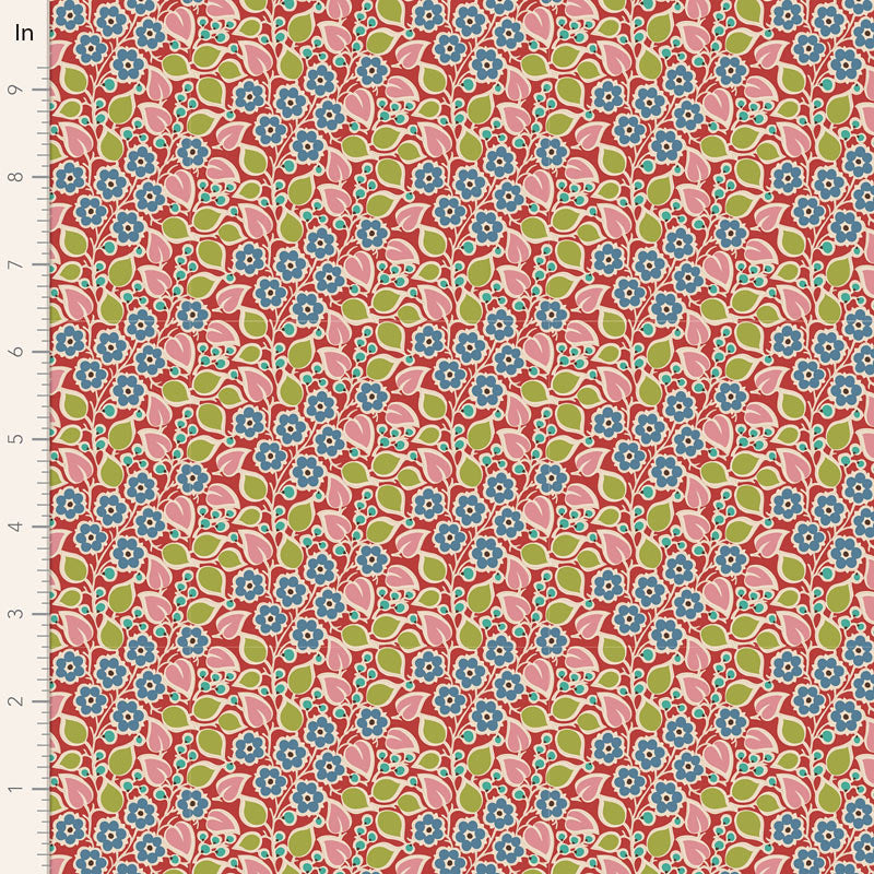 Tilda Pie in the Sky TopsyTurvy - RED Yardage 100492
