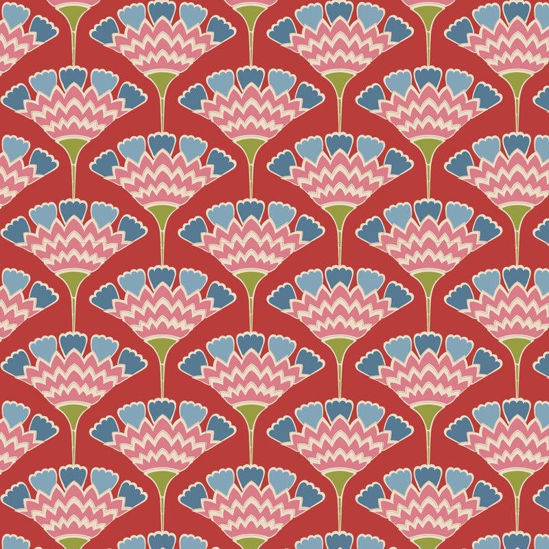 Tilda Pie in the Sky Tassleflower - RED Yardage 100495