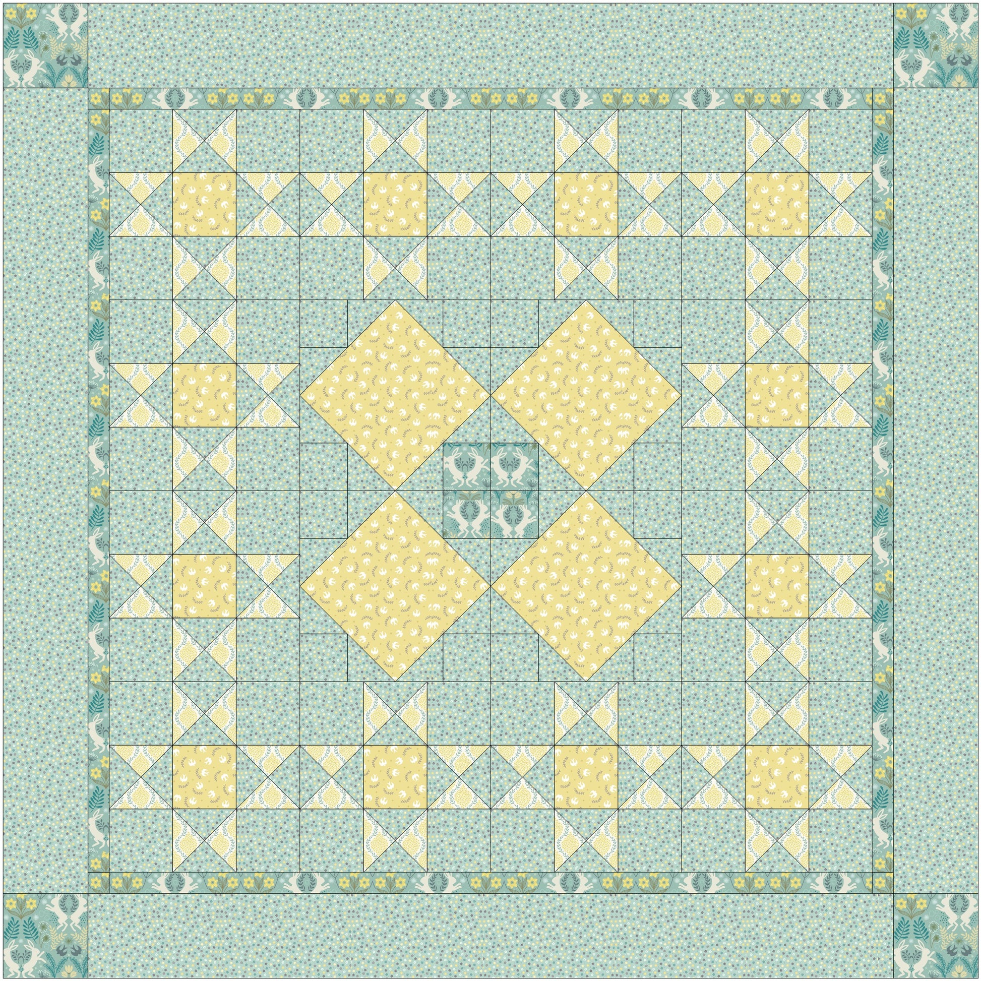Lewis & Irene Spring Hare - Small Daisies Cream