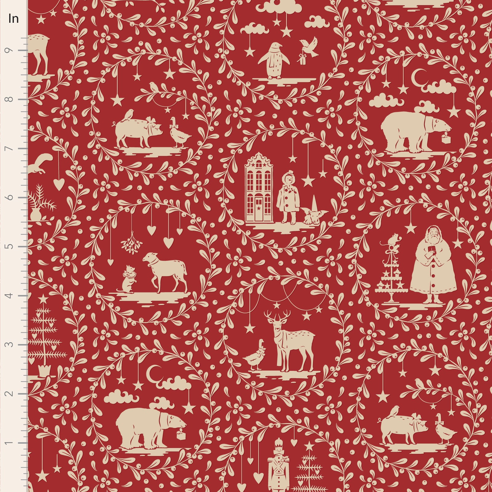Tilda - Merry Little Christmas - Paperscenes - Burgundy - 100625