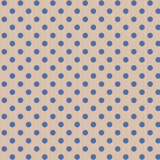 Tilda Creating Memories -  WOVEN - Summer - Polkadot Blue 160071