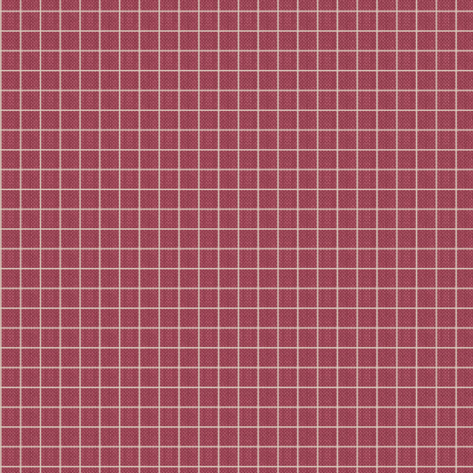 Tilda Creating Memories - WOVEN - Winter - Plaid - Burgundy 160086