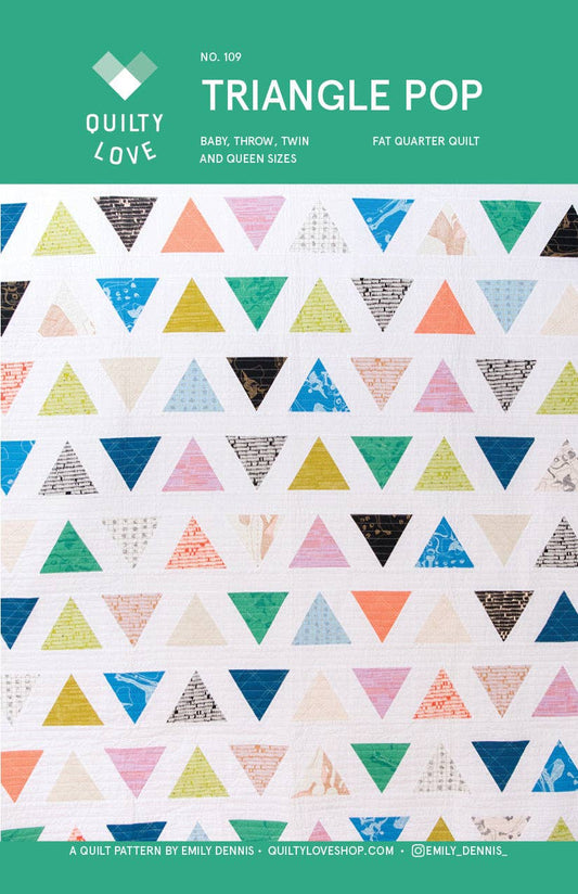 Quilty Love - Triangle Pop PAPER quilt pattern