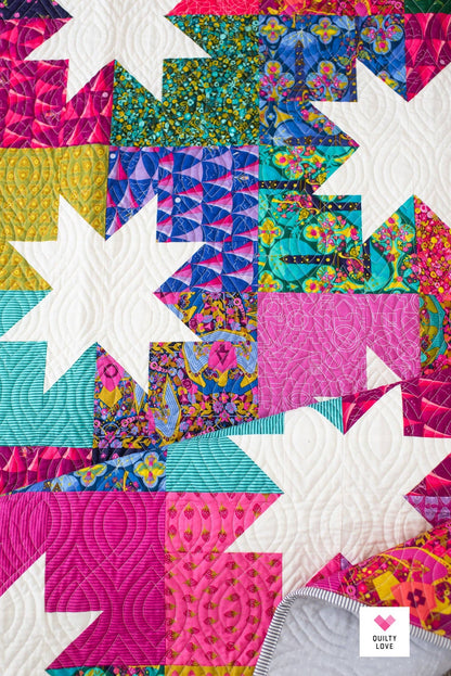 Quilty Love - Star Pop II Quilt Pattern-Printed booklet