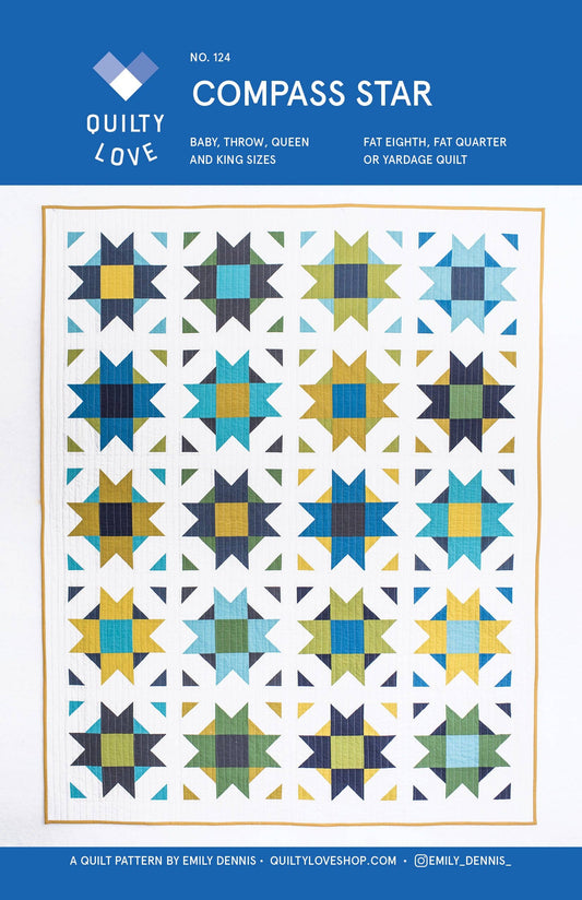 Quilty Love - Compass Star PAPER Quilt Pattern