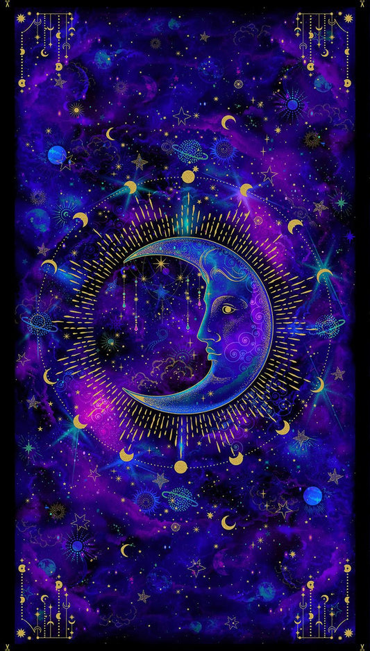 Cosmos - Galaxy Tapestry Moon Metallic - PANEL
