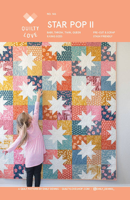 Quilty Love - Star Pop II Quilt Pattern-Printed booklet