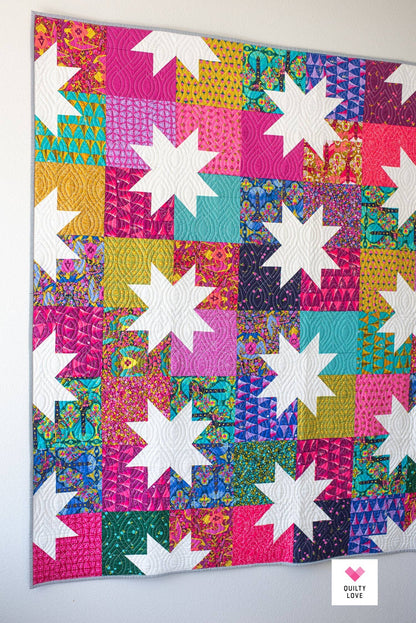 Quilty Love - Star Pop II Quilt Pattern-Printed booklet