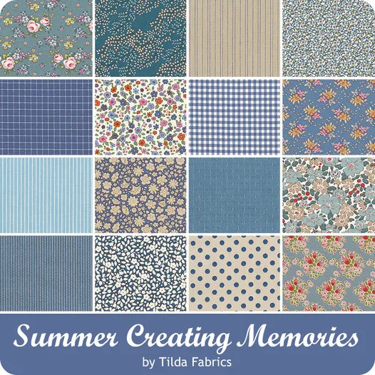 Tilda Creating Memories -  WOVEN - Summer - Stripe - Blue - 160068