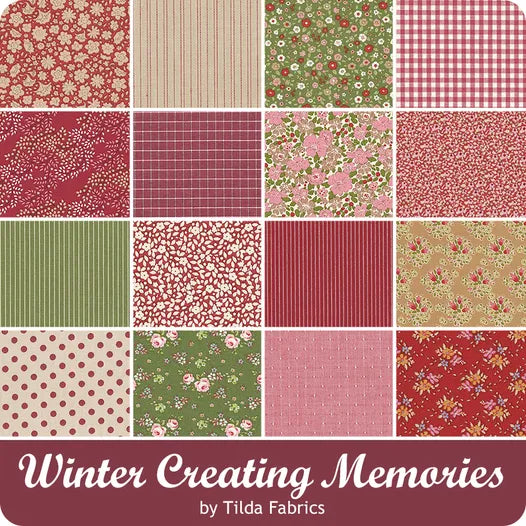 Tilda Creating Memories - WOVEN - Winter - Plaid - Burgundy 160086