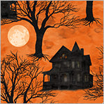 Full Moon Flame Haunted House