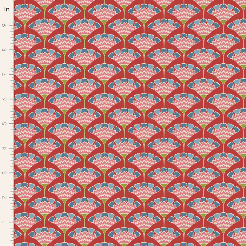 Tilda Pie in the Sky Tassleflower - RED  Yardage 100495