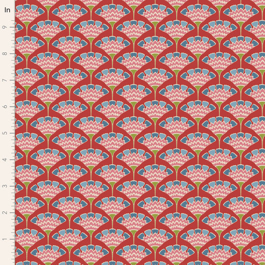 Tilda Pie in the Sky Tassleflower - RED  Yardage 100495