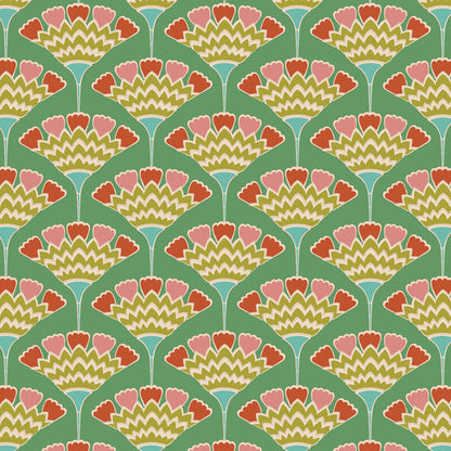 Tilda Pie in the Sky Tasselflower - GREEN  Yardage 100497