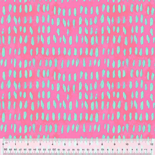 Bright World by Sharon Virtue for Windham Fabrics  - STROKES - BRIGHT PINK