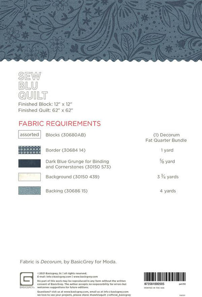 Sew Blu Quilt Pattern